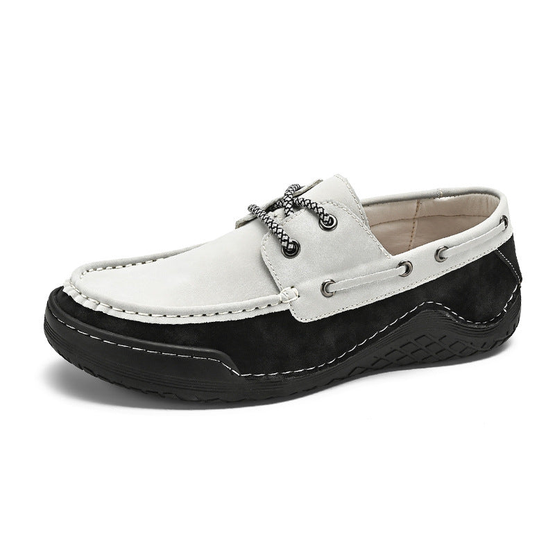 Herren Freizeit Leder Schuhe mit Wasserabweisender Sohle EB