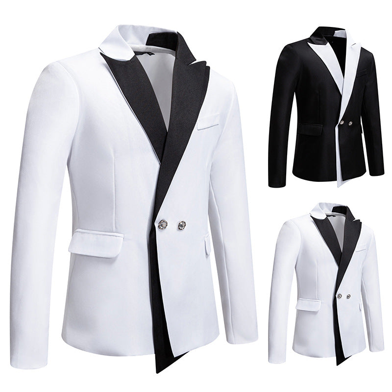 Herren Eleganter Smoking-Blazer mit kontrastreichem Revers EB