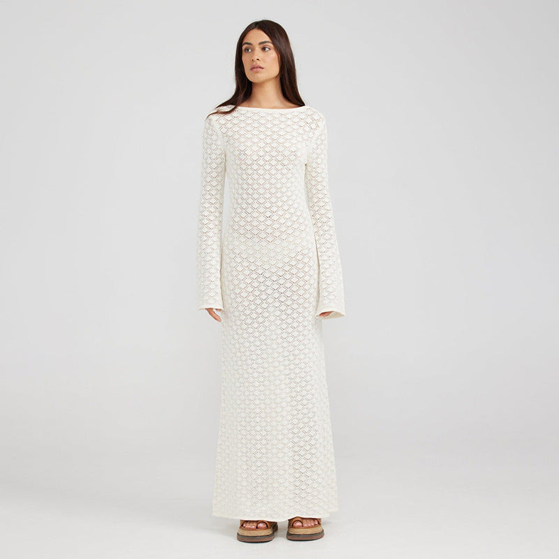 Damen elegantes gehäkeltes Strandkleid EB