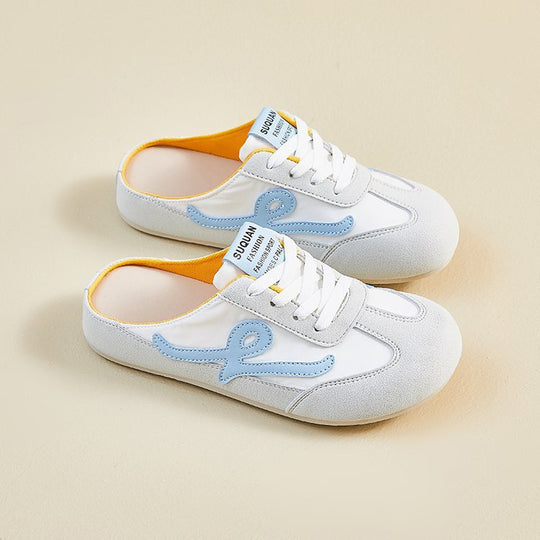 Damen Komfortable Slipper mit elastischen Schnürsenkeln EB