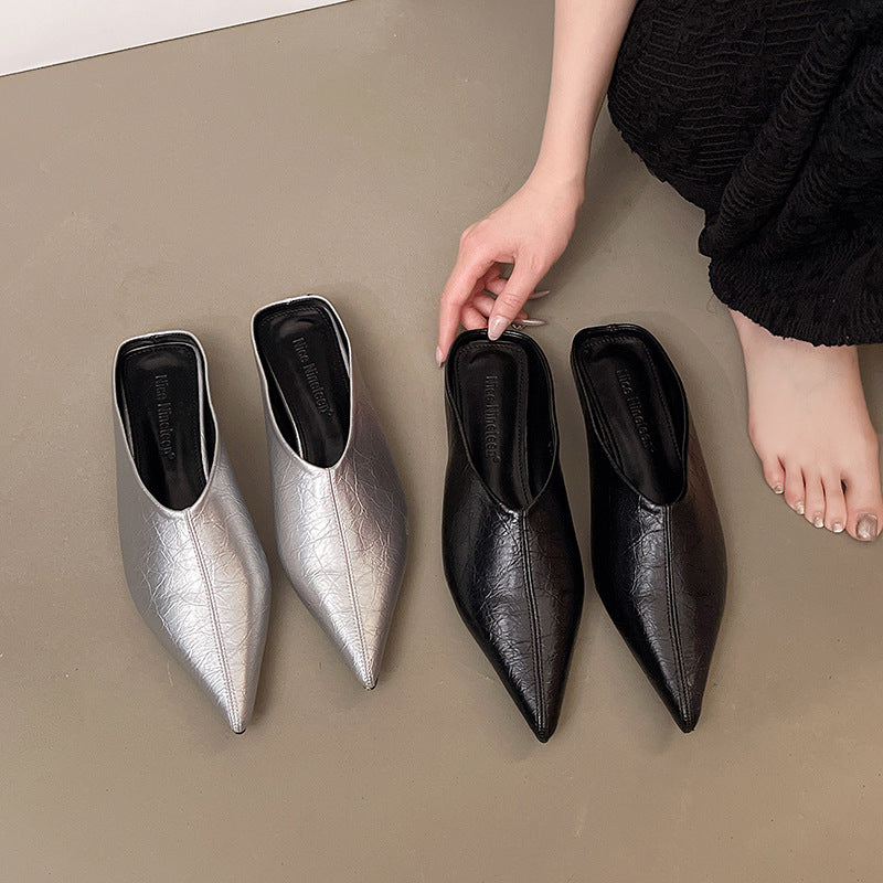 Damen Elegante Mules aus hochwertigem Kunstleder EB
