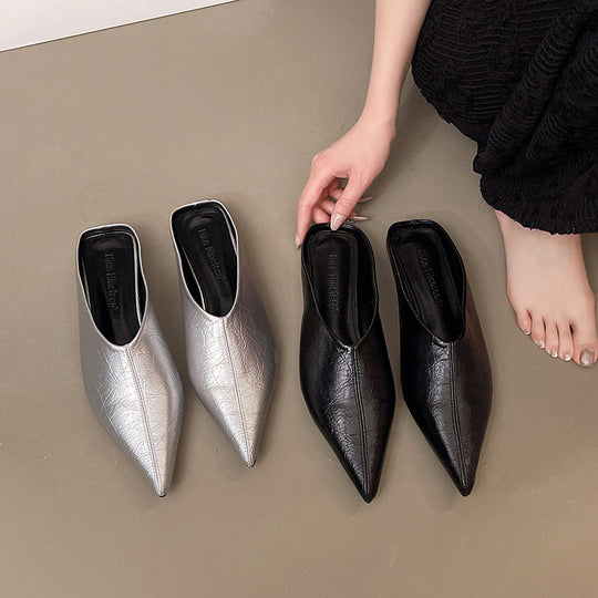 Damen Elegante Mules aus hochwertigem Kunstleder EB