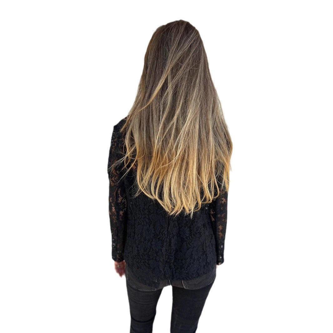 Damen Transparente Spitzenjacke mit elegantem Schnitt EB