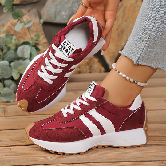 Damen sportliche Sneaker im Retro-Design mit atmungsaktiven Materialien EB