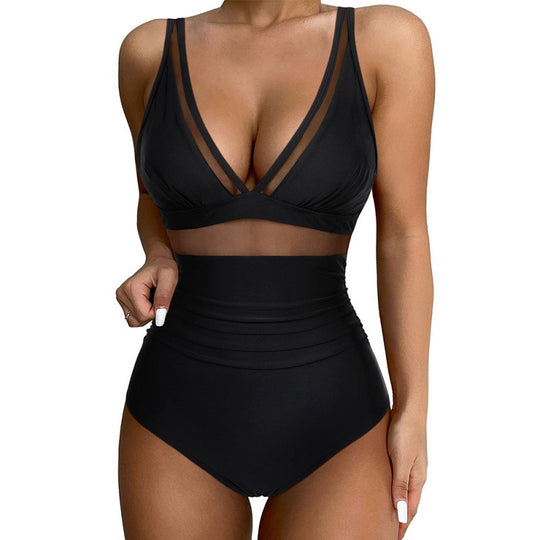 Damen Hochgeschnittener Badeanzug mit modischem Cut-Out EB