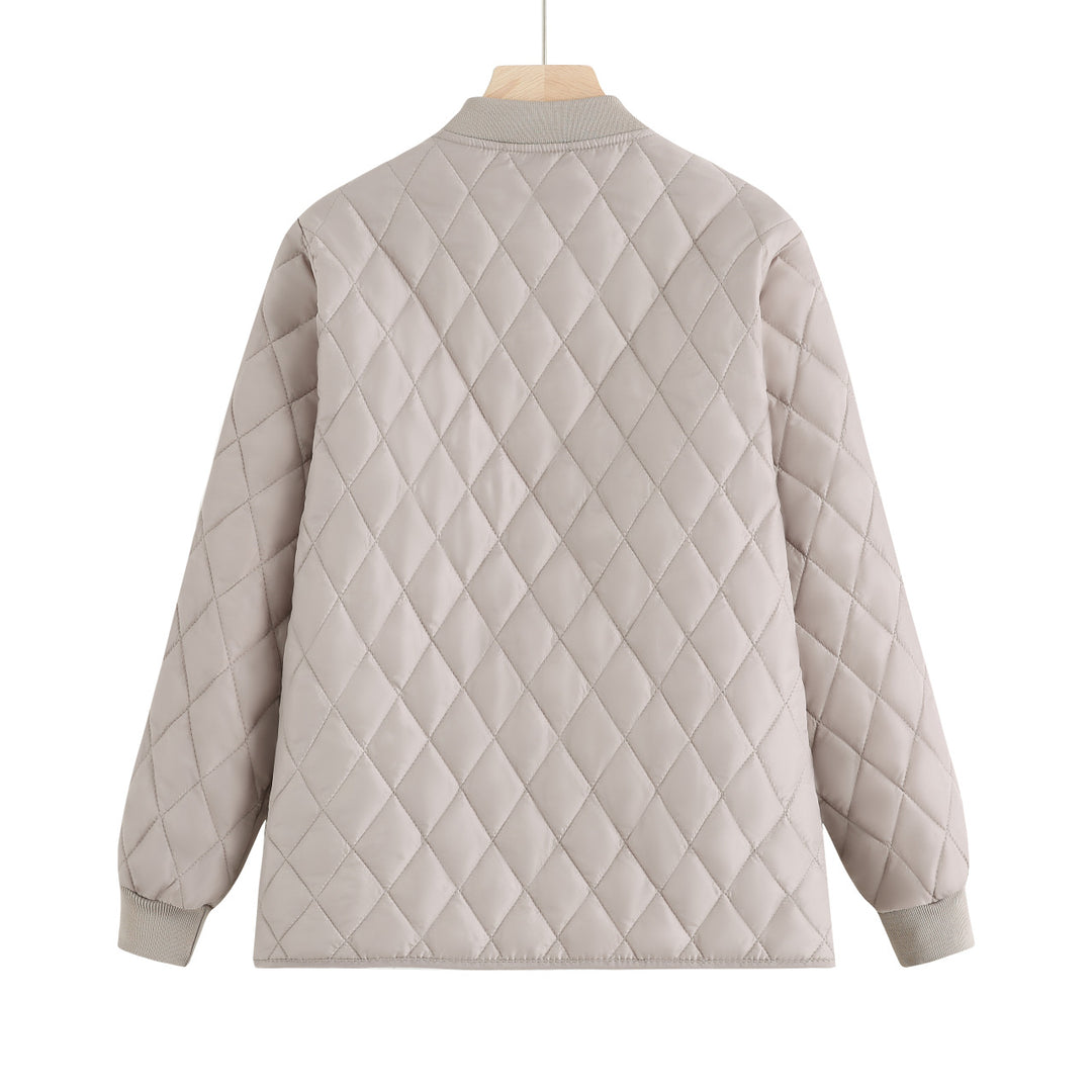 Damen gesteppte Übergangsjacke mit praktischen Taschen und elastischen Bündchen EB