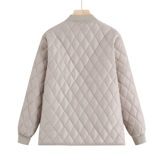 Damen gesteppte Übergangsjacke mit praktischen Taschen und elastischen Bündchen EB