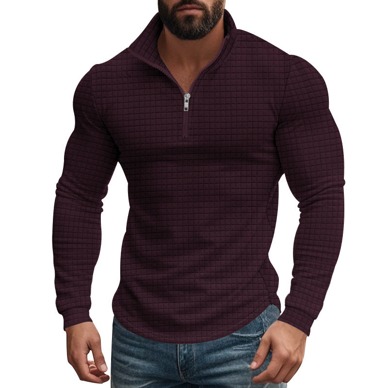 Herren Thermo-Fleecepullover mit Reißverschluss und strukturiertem Design EB