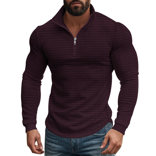 Herren Thermo-Fleecepullover mit Reißverschluss und strukturiertem Design EB