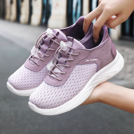Damen nan leichter Strick-Sneaker mit elastischem Sockeneinstieg, Schnellzug-Schnürung und gedämpfter EVA-Zwischensohle EB
