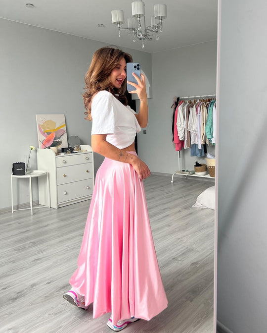 Damen elegantermaxirock mit fließendem Schnitt EB