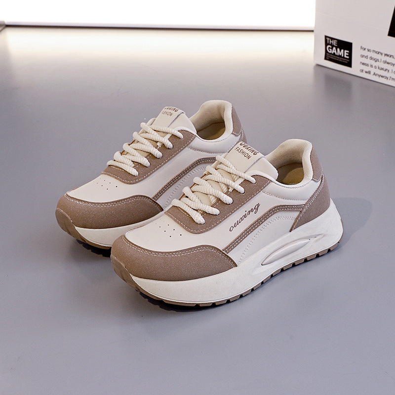 Damen Plateau Sneakers mit atmungsaktiver Mesh-Oberfläche und gepolsterter Sohle EB