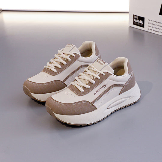 Damen Plateau Sneakers mit atmungsaktiver Mesh-Oberfläche und gepolsterter Sohle EB