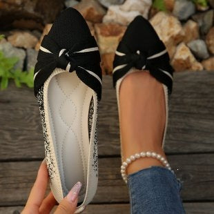 Damen Elegante Ballerinas mit dekorativem Knoten EB