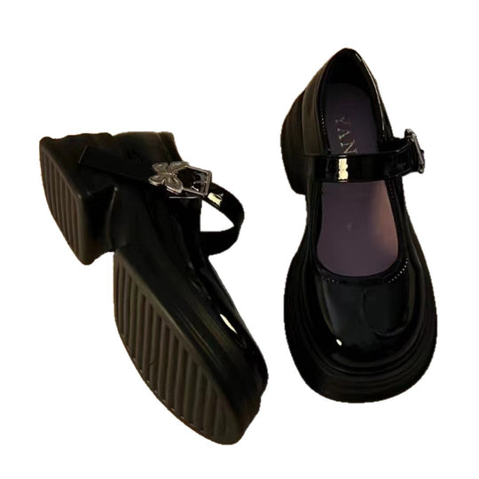Damen Modische Plateau-Pumps mit verstellbarem Riemen und stabiler Sohle EB