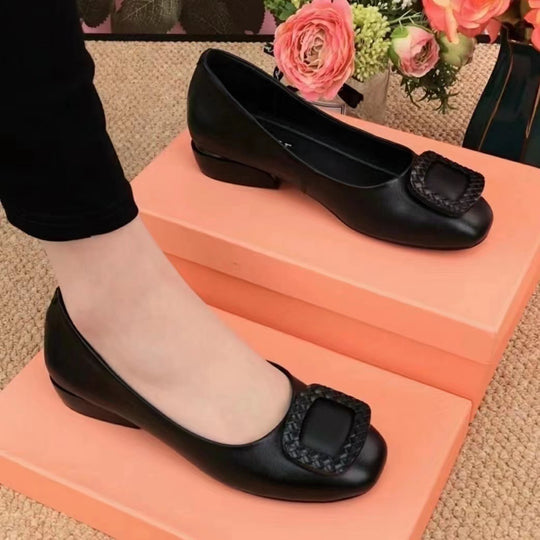 Damen Ballerinas mit modischer Schnallenverzierung EB