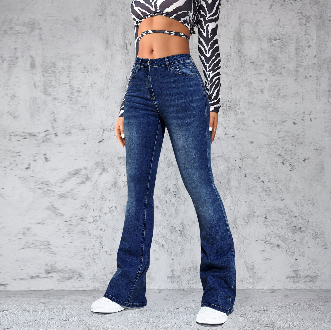Damen Flared Jeans im eleganten Schnitt mit hohem Bund EB