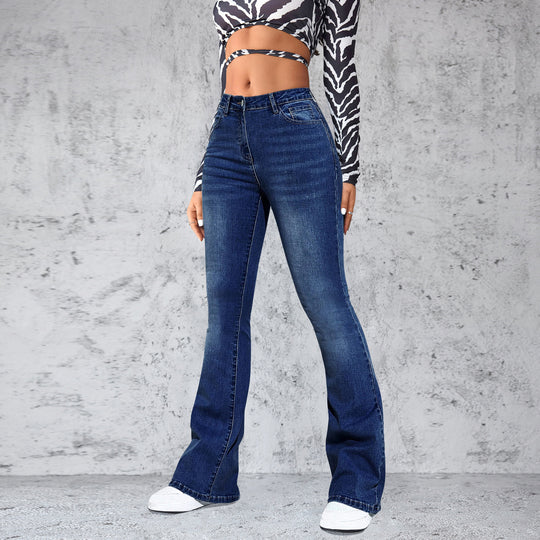 Damen Flared Jeans im eleganten Schnitt mit hohem Bund EB