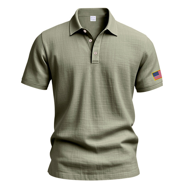 Herren Poloshirt mit strukturiertem Design und Kontrastknopf EB