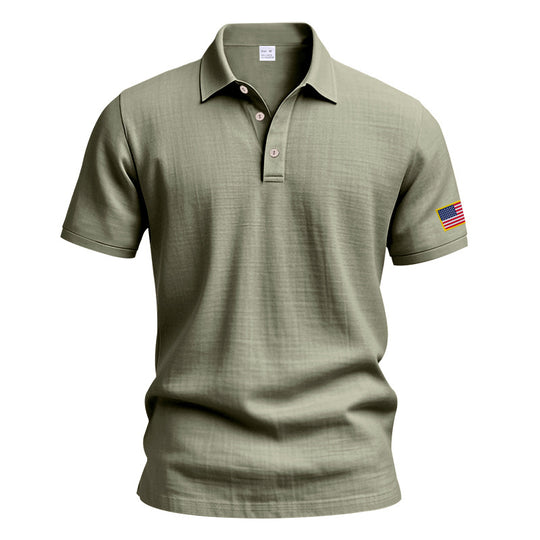 Herren Poloshirt mit strukturiertem Design und Kontrastknopf EB