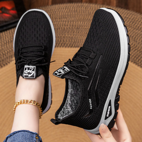 Damen Bequeme Sport Sneakers mit kuscheligem Innenfutter und rutschfester Sohle EB
