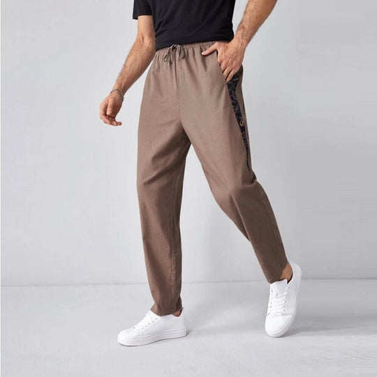 Herren lässige Freizeithose mit elastischem Bund und seitlichen Taschen EB