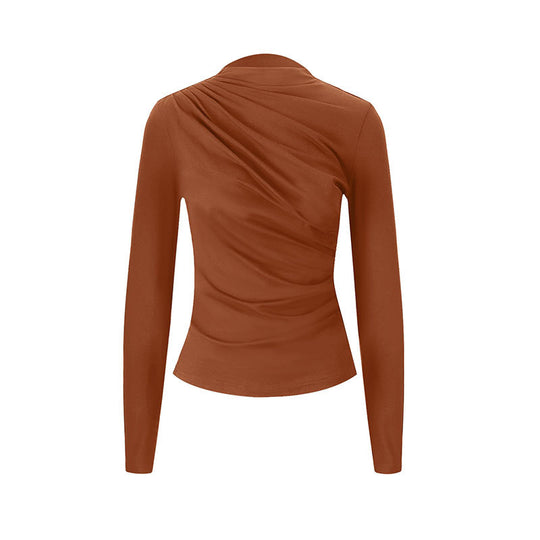 Damen figurbetontes Langarmoberteil mit eleganten Drapierungen EB