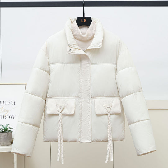 Damen gesteppte Übergangsjacke mit hohem Kragen und modernen praktischen Taschen EB