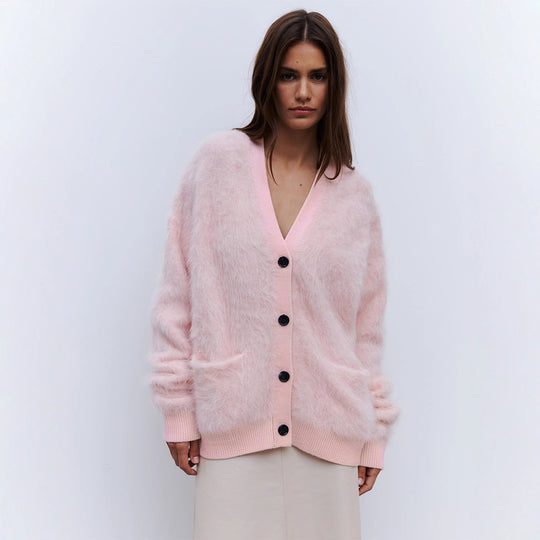 Damen Weicher Cardigan aus Mohair mit Knöpfen EB