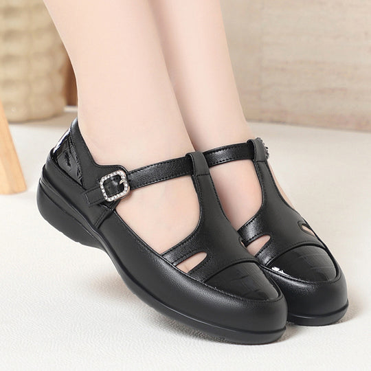 Damen Komfortable und elegante Schnürsandalen mit modischen Cut-Outs und verstellbarem Riemen EB