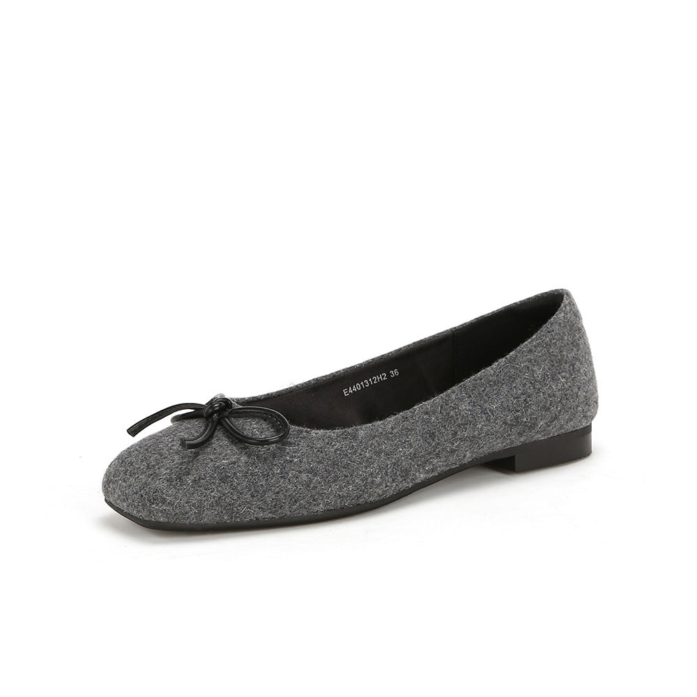 Damen Ballerinas aus hochwertigem Filz mit verspieltem Schleifendetail EB