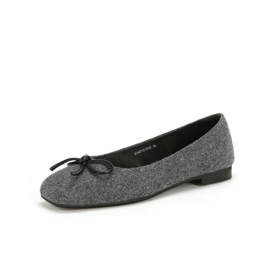 Damen Ballerinas aus hochwertigem Filz mit verspieltem Schleifendetail EB