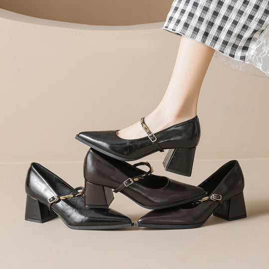 Damen elegante Pumps mit verstellbarem Riemen und schickem Detail EB