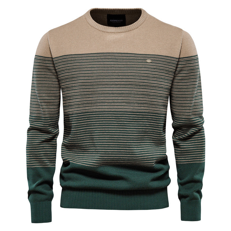 Herren Strickpullover mit komfortabler Struktur und eleganten Farbblöcken EB