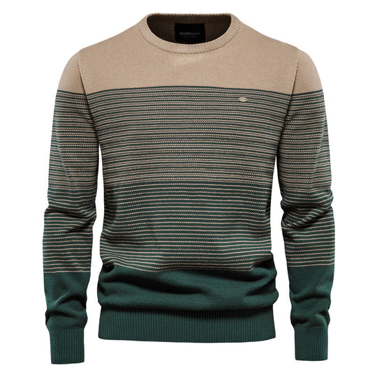 Herren Strickpullover mit komfortabler Struktur und eleganten Farbblöcken EB