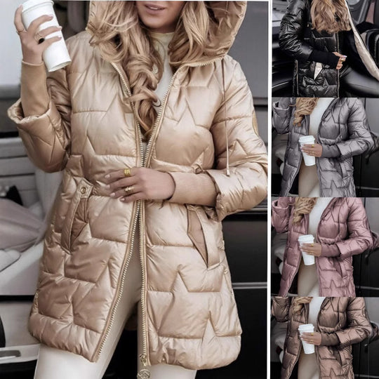 Damen Steppparka mit Kapuze und praktischen Taschen EB