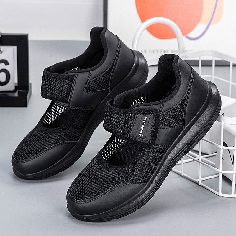 Damen Sportliche Slip-On Sneakers mit atmungsaktivem Netzdesign EB