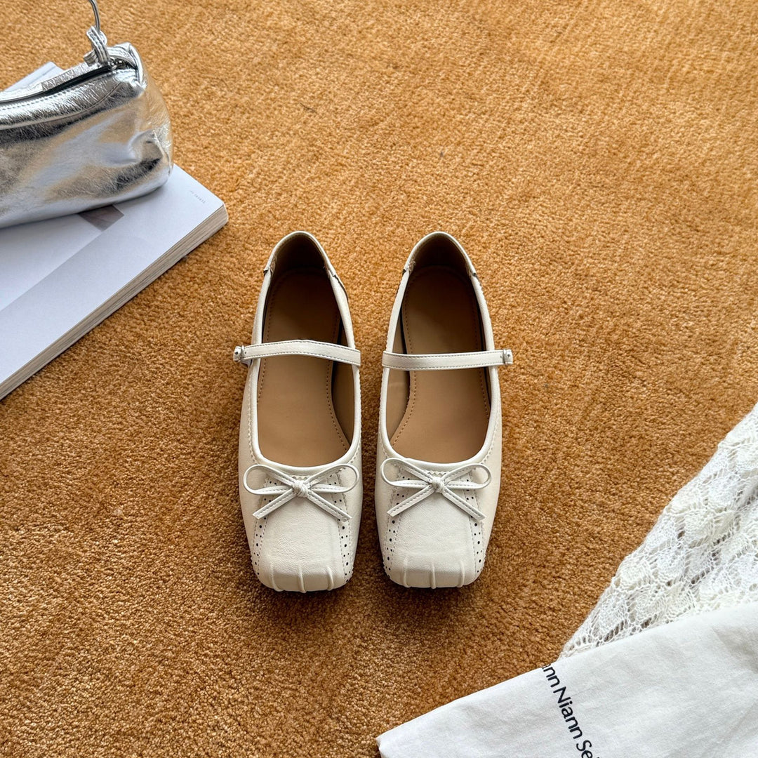 Damen Ballerinas mit modischem Riemchen und dekorativem Schleifen-Detail EB