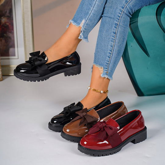 Damen Mokassin-Schuhe mit eleganter Schleifenapplikation EB
