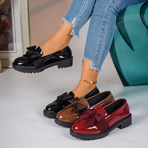 Damen Mokassin-Schuhe mit eleganter Schleifenapplikation EB