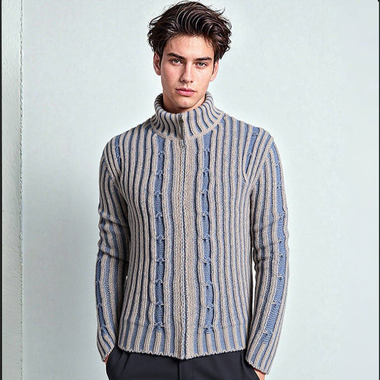 Herren gestreifter Strickpullover EB