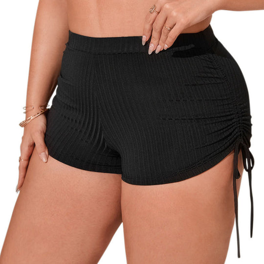 Damen Sportliche Ripp-Shorts mit verstellbarem Bund EB