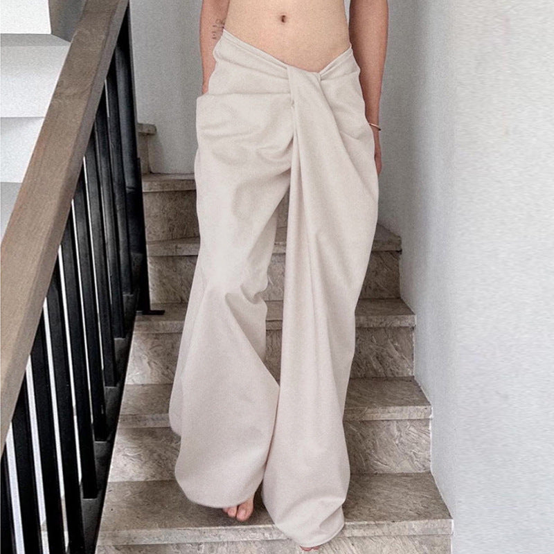 Damen elegante Palazzo-Hose mit raffinierter Drapierung EB