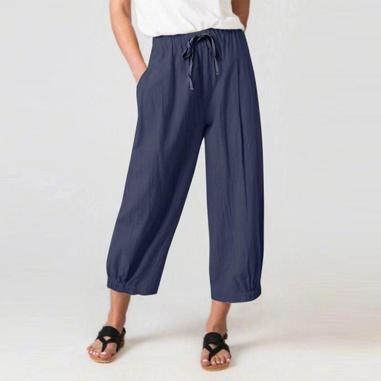 Damen Leichte Culotte-Hose mit elastischem Bund und praktischen Seitentaschen EB