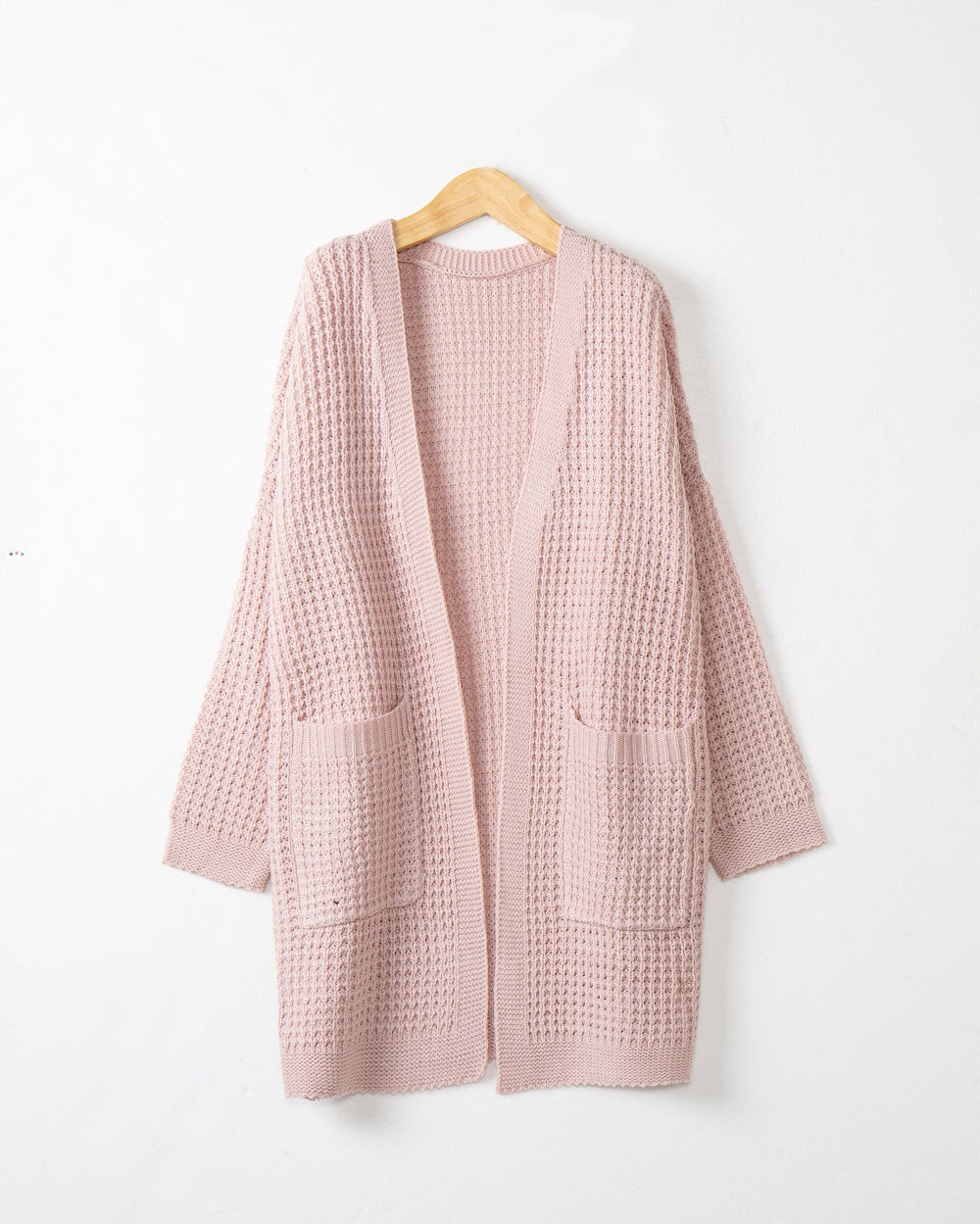 Damen lässiger Strickcardigan mit Taschen und offenem Schnitt EB