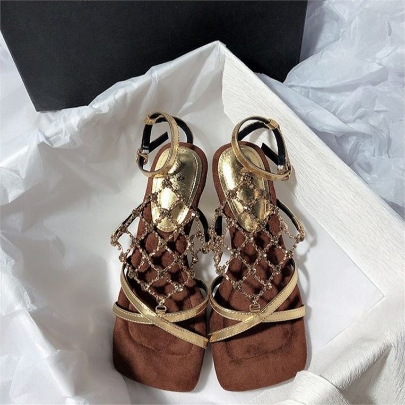 Damen elegante Sandalen mit dekorativem Strassbesatz EB