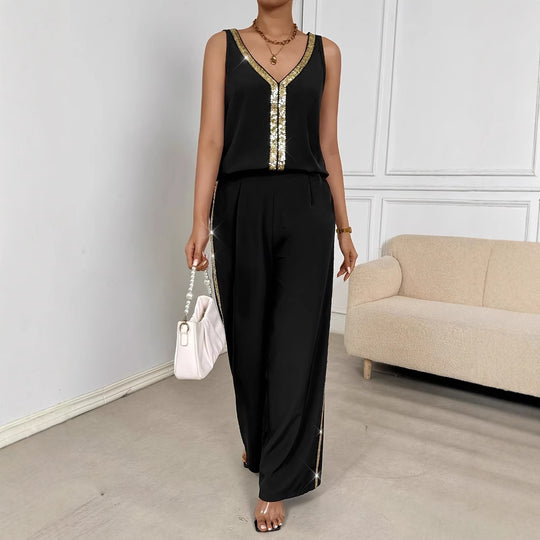 Damen elegantes und farbenfrohes Jumpsuit Set EB