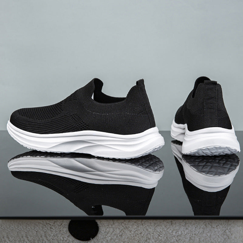 Damen Sportliche Slip-On Sneakers mit atmungsaktivem Obermaterial und dämpfender Sohle EB