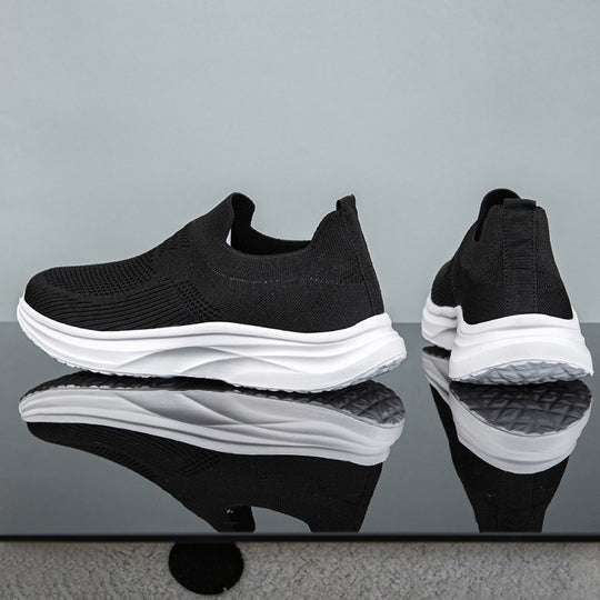 Damen Sportliche Slip-On Sneakers mit atmungsaktivem Obermaterial und dämpfender Sohle EB