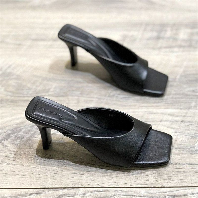 Damen elegante Mules mit geschwungenem Design EB
